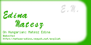 edina matesz business card